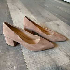 Franco Sarto Tan Block Heel Pumps